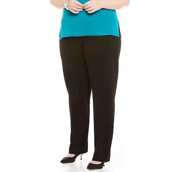 Ming Wang Plus Size Straight Leg Knit Pant, Size 0X. The perfect black pant! - Picture 2 of 7